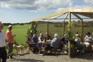 Vinprovning på uteplatsen